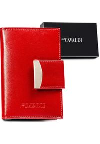 4U CAVALDI - Portfel skórzany 4U Cavaldi RD-04-GCL czerwony. Kolor: czerwony. Materiał: skóra