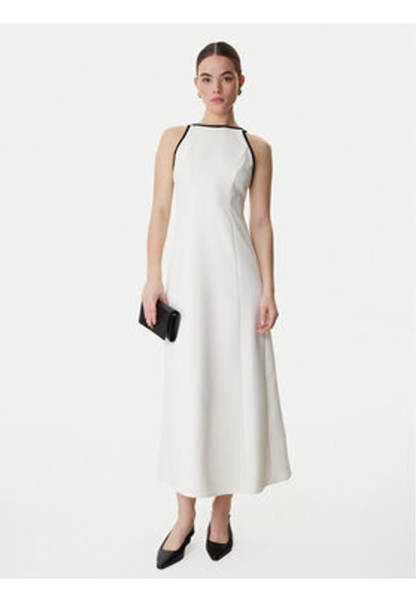 Marella Sukienka koktajlowa Sapore 2613221113 Écru Regular Fit. Materiał: syntetyk. Styl: wizytowy