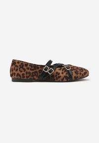 Renee - Panterkowe Balerinki Vices Mary Jane z Wkładką ze Skóry Naturalnej Rilomia. Okazja: na co dzień. Zapięcie: pasek. Materiał: skóra. Styl: casual, elegancki #4