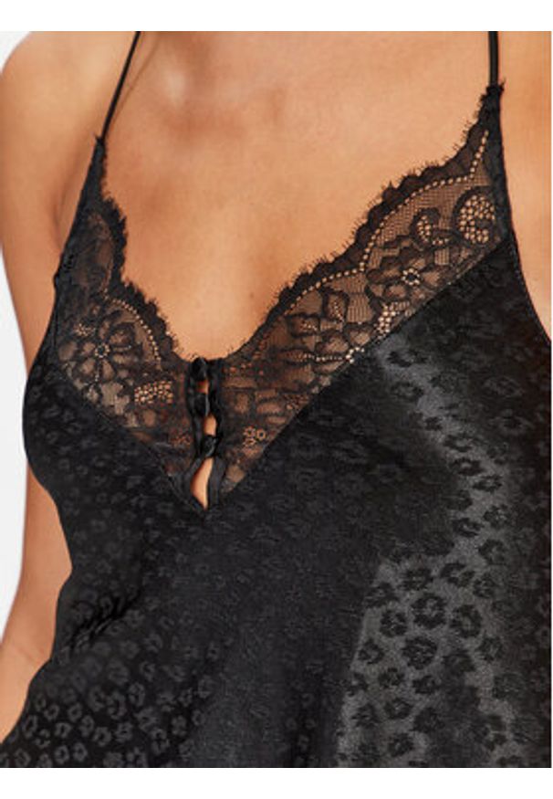 Hunkemöller Koszulka piżamowa 203223 Czarny Comfortable Fit. Kolor: czarny. Materiał: syntetyk