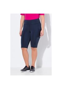 ULLA POPKEN - Damskie Kolarki elastyczna gumka kieszeń z siateczki. Kolekcja: plus size. Kolor: niebieski. Materiał: elastan, poliester, materiał