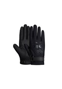 B VERTIGO - Damskie rękawiczki jeździeckie z nadrukowanym logo B Vertigo Laia. Kolor: czarny. Sport: jeździectwo #1