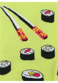 His Story - Tematyczne Skarpetki Bawełniane - Sushi na Żółtym Tle. Kolor: żółty, złoty, wielokolorowy. Materiał: elastan, bawełna, poliamid #2