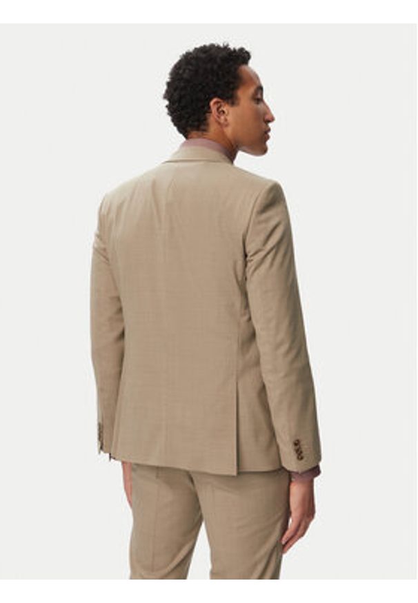 Hugo - HUGO Garnitur Henry/Getlin232X 50557616 Beżowy Slim Fit. Kolor: beżowy. Materiał: syntetyk