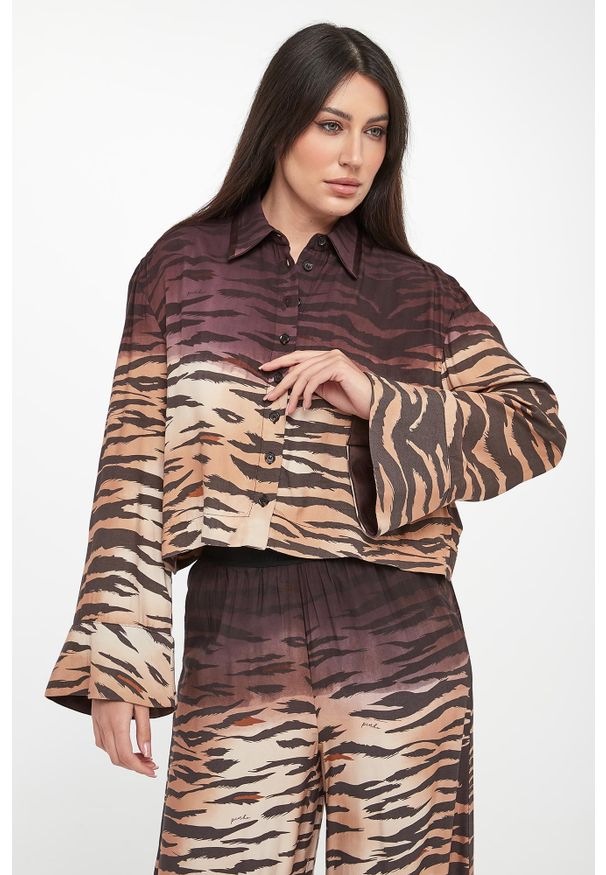 Pinko - Koszula damska ze zwierzęcym wzorem Cordelia PINKO. Wzór: motyw zwierzęcy