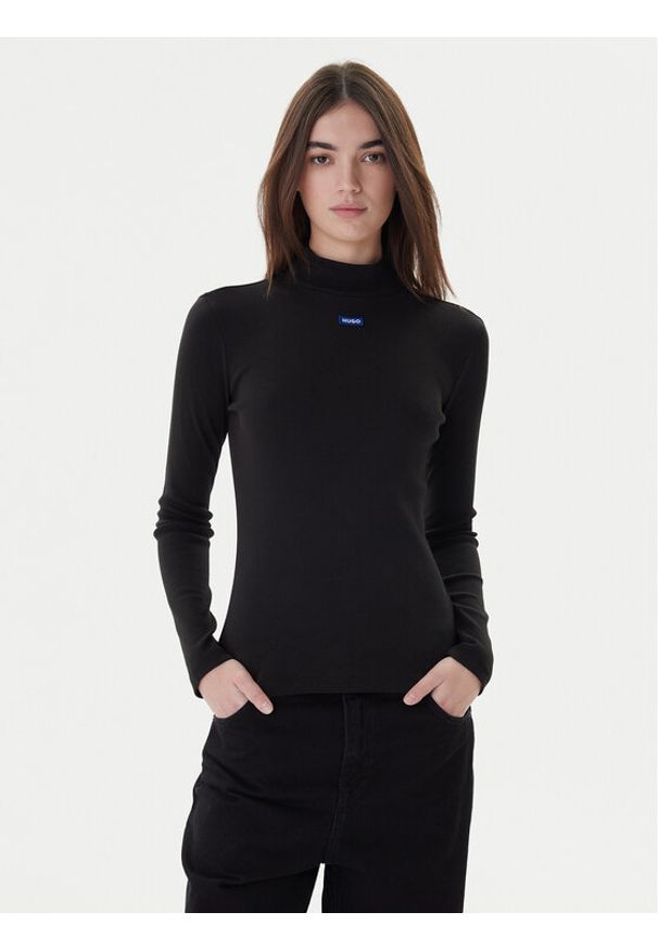Hugo Golf 50525318 Czarny Regular Fit. Typ kołnierza: golf. Kolor: czarny. Materiał: bawełna