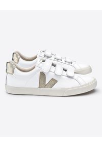 Veja - VEJA - Skórzane sneakersy Esplar. Zapięcie: pasek. Kolor: biały. Materiał: skóra. Wzór: napisy, paski, aplikacja #2