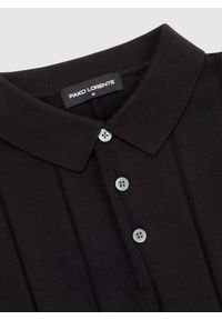 Pako Lorente - PAKO LORENTE - Czarne polo swetrowe w prążek. Okazja: na co dzień. Typ kołnierza: polo. Kolor: czarny, beżowy. Materiał: bawełna. Długość rękawa: krótki rękaw. Długość: krótkie. Wzór: prążki. Styl: casual #6