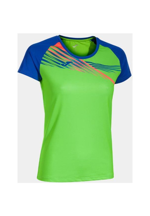 Damski T-shirt Sportowy Joma Elite X Fluor Zielony-Royal L - Komfort i Styl. Kolor: niebieski