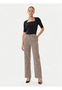Guess Jeansy W5YA1A WHFP2 Brązowy Wide Leg. Kolor: brązowy