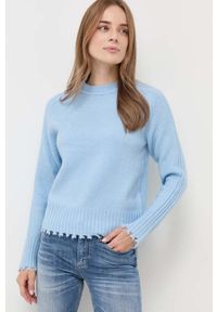 Silvian Heach sweter damski kolor niebieski ciepły. Kolor: niebieski. Materiał: dzianina. Długość rękawa: raglanowy rękaw #3