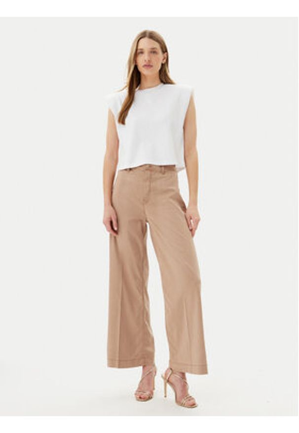 Guess Jeansy W5GA1Y WH7B1 Brązowy Wide Leg. Kolor: brązowy
