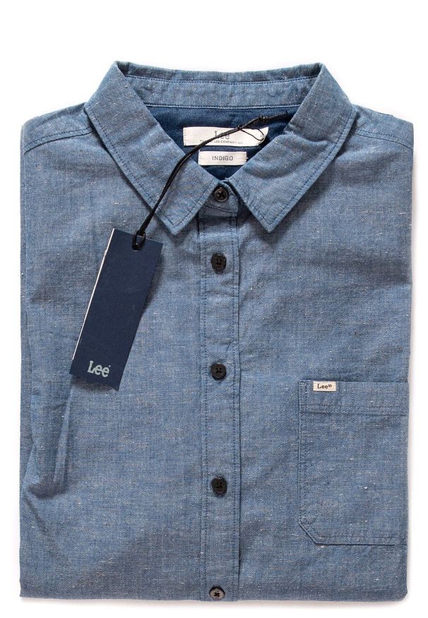 Lee - KOSZULA JEANSOWA DAMSKA LEE ONE POCKET SHIRT INDIGO L45QBMDK. Materiał: jeans