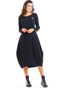 Infinite You - Bawełniana sukienka dopasowana góra i obszerny dół czarna. Okazja: na co dzień. Kolor: czarny. Materiał: bawełna. Styl: casual #2