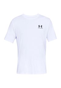 Under Armour - Koszulka fitness męska UNDER ARMOUR Sportstyle z krótkim rękawem. Kolor: biały. Długość rękawa: krótki rękaw. Długość: krótkie. Sport: fitness