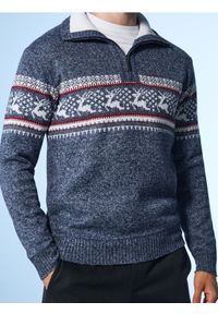 Sinsay - Ocieplany sweter z wysokim kołnierzem - niebieski. Kolor: niebieski #1