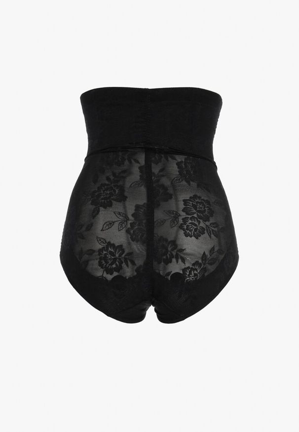 Born2be - Czarne Bawełniane Majtki Modelujące z Wysoką Talią Alivset. Kolor: czarny. Materiał: bawełna