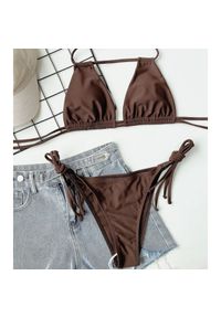 Intica - Strój kąpielowy z zapięciem na szyi do pływania i opalania Gulten. Kolor: brązowy. Materiał: materiał #1