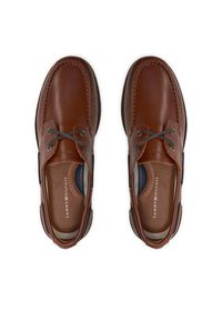 TOMMY HILFIGER - Tommy Hilfiger Półbuty Th Boat Shoe Core Leather FM0FM04506 Brązowy. Kolor: brązowy. Materiał: skóra