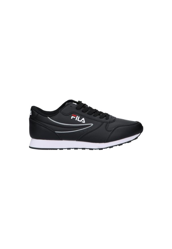 Trenerzy Fila Orbit Low. Zapięcie: sznurówki. Kolor: czarny. Materiał: skóra, materiał. Szerokość cholewki: normalna. Sport: turystyka piesza
