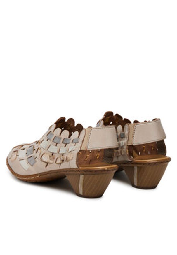 Rieker Półbuty 46778-64 Beżowy. Kolor: beżowy. Materiał: skóra