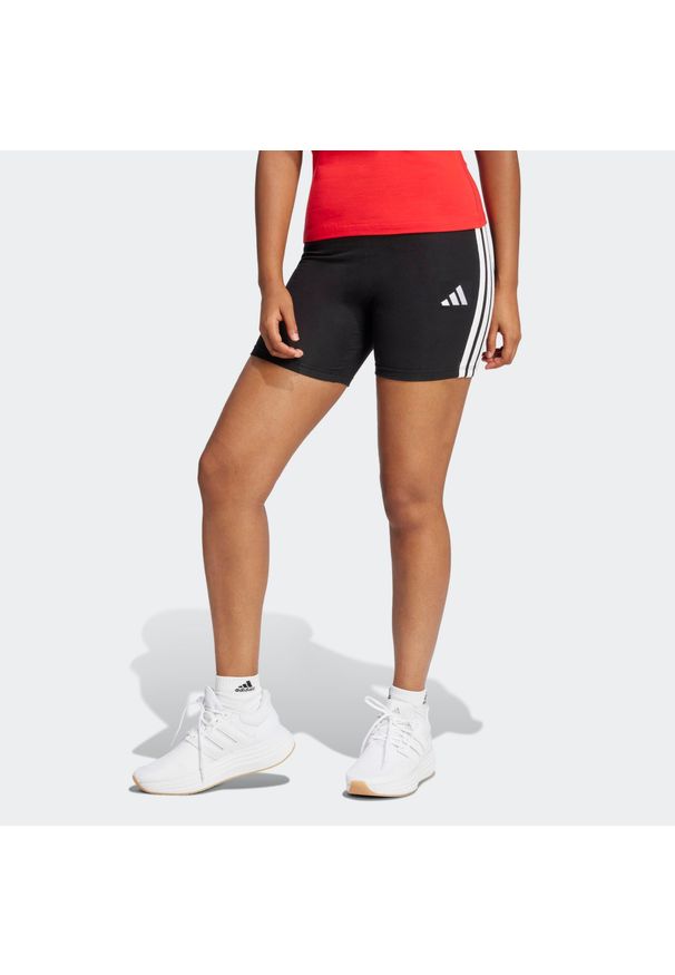 Adidas - Spodenki fitness damskie ADIDAS. Kolor: czarny. Materiał: bawełna, włókno, materiał. Sport: fitness