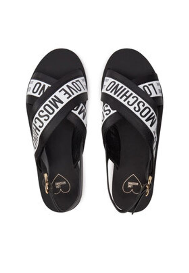 Love Moschino - LOVE MOSCHINO Sandały JA16412G0IIX210A Czarny. Kolor: czarny. Materiał: skóra