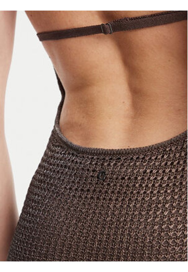 Guess Sukienka dzianinowa W5YK34 Z24F0 Szary Slim Fit. Kolor: szary. Materiał: wiskoza