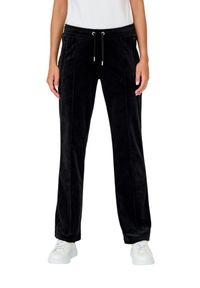 Juicy Couture - JUICY COUTURE Czarne damskie spodnie Tina, Rozmiar XS. Kolor: czarny. Materiał: poliester, welur. Wzór: aplikacja #6