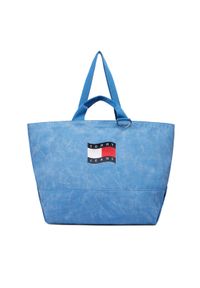 TOMMY HILFIGER - Tommy Hilfiger Torebka Wavy Flag Canvas Tote Bag AW0AW18466 Niebieski. Kolor: niebieski #1