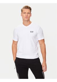 EA7 Emporio Armani T-Shirt 8NPT27 PJVQZ 1100 Biały Regular Fit. Kolor: biały. Materiał: bawełna