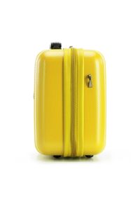 Wittchen - Kosmetyczka podróżna z polikarbonu z pionowymi tłoczeniami żółta. Kolor: żółty #3