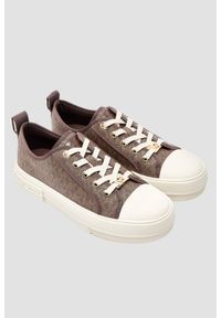 Michael Kors - MICHAEL KORS Brązowe logowane trampki damskie, Rozmiar 37,5. Okazja: na co dzień. Kolor: brązowy. Styl: casual, elegancki #2