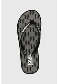 Karl Lagerfeld japonki KOSTA KL81013 damskie kolor czarny na płaskim obcasie. Kolor: czarny. Materiał: materiał. Obcas: na obcasie. Wysokość obcasa: niski #2