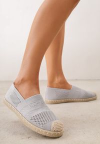 Born2be - Jasnoszare Espadryle na Płaskiej Podeszwie z Plecionki Chorisa. Okazja: na co dzień, do pracy. Kolor: szary. Materiał: len, jeans. Obcas: na płaskiej podeszwie. Styl: casual #1