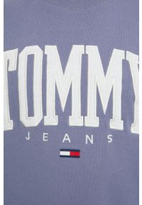 Tommy Jeans Bluza DM0DM12545.PPYY męska kolor fioletowy z aplikacją. Kolor: fioletowy. Materiał: bawełna. Wzór: aplikacja #5