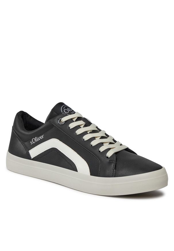 Sneakersy s.Oliver 5-13653-41 Black 001. Kolor: czarny. Materiał: skóra