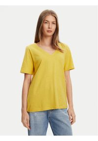 United Colors of Benetton - United Colors Of Benetton T-Shirt 3BVXD400H Żółty Relaxed Fit. Kolor: żółty. Materiał: bawełna