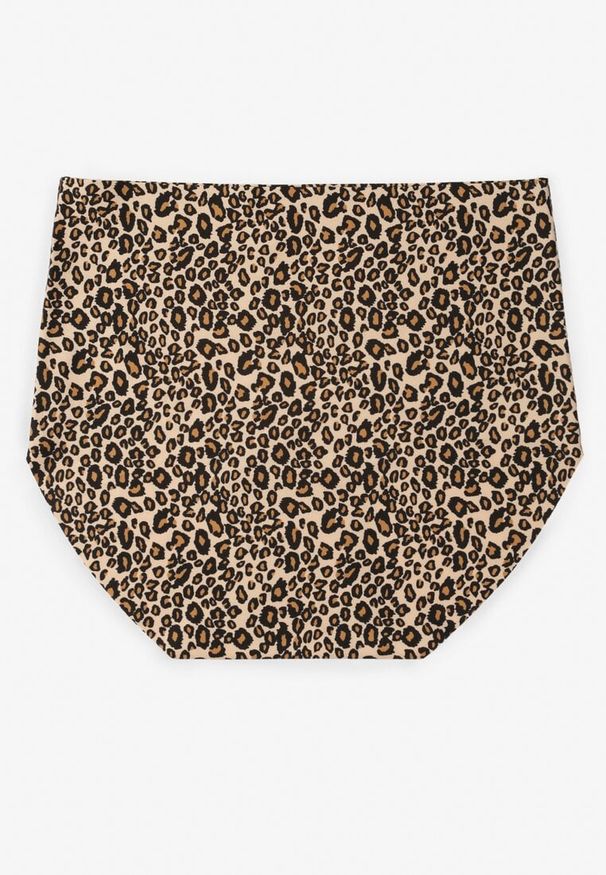 Born2be - Panterkowe Majtki Bezszwowe Typu Figi z Wysokim Stanem Doliressa. Stan: podwyższony. Kolekcja: plus size. Materiał: jeans
