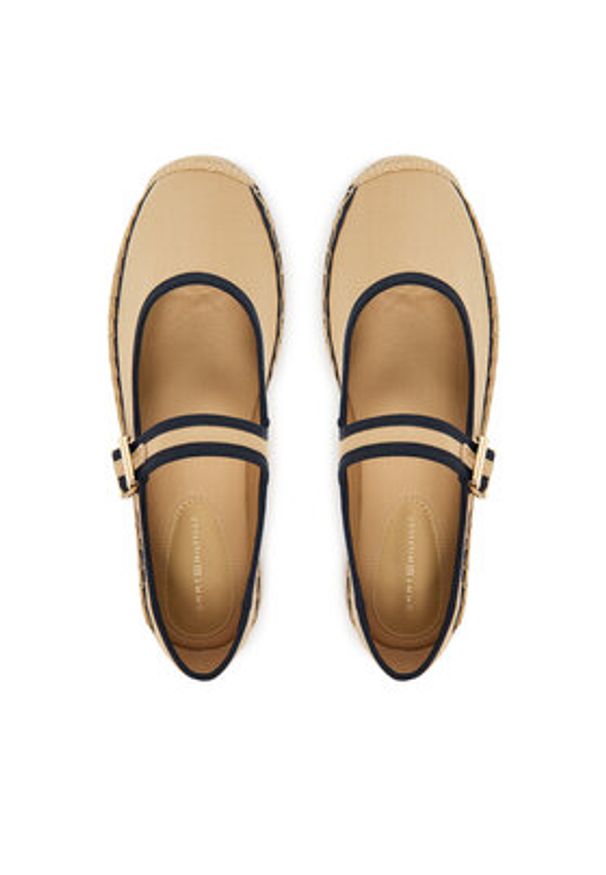 TOMMY HILFIGER - Tommy Hilfiger Espadryle Buckle Maryjane Espadrille FW0FW09239 Brązowy. Kolor: brązowy. Materiał: materiał