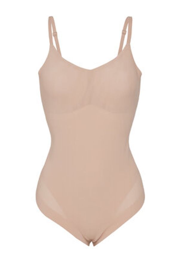 Calvin Klein Underwear Kombinezon modelujący LV00QF8295 Beżowy. Kolor: beżowy. Materiał: syntetyk
