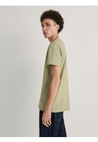 Reserved - T-shirt regular fit - jasnozielony. Kolor: zielony. Materiał: dzianina, bawełna