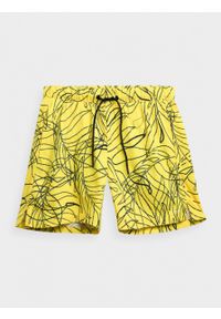 outhorn - Spodenki plażowe męskie - żółte. Kolor: żółty. Materiał: poliester, materiał, elastan #11
