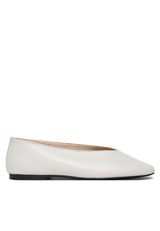 Calvin Klein Baleriny HW0HW02441 Écru. Kolor: kremowy. Materiał: skóra