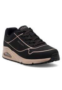 skechers - Buty na co dzień damskie SKECHERS UNO GEN 1 COOL eko skóra. Okazja: na co dzień. Kolor: czarny. Materiał: skóra