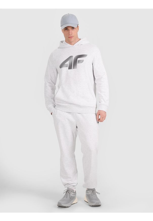 4f - 4F Spodnie dresowe joggery męskie - szare 3XL. Kolor: szary. Materiał: dresówka. Wzór: gładki, ze splotem