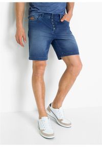 Długie szorty dżinsowe ze stretchem Regular Fit bonprix niebieski "bleached”. Kolor: niebieski. Długość: długie #2