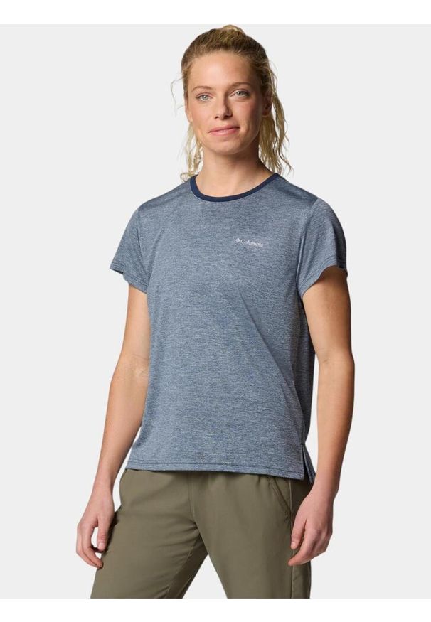 columbia - Koszulka techniczna damska Columbia BlueVista Hill Short Sleeve Crew. Kolor: niebieski