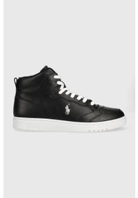 Polo Ralph Lauren sneakersy skórzane Polo Crt kolor czarny 809877680002. Nosek buta: okrągły. Zapięcie: sznurówki. Kolor: czarny. Materiał: skóra #1