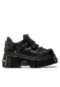NEW ROCK Sneakersy M-120N-S26 Czarny. Kolor: czarny. Materiał: skóra